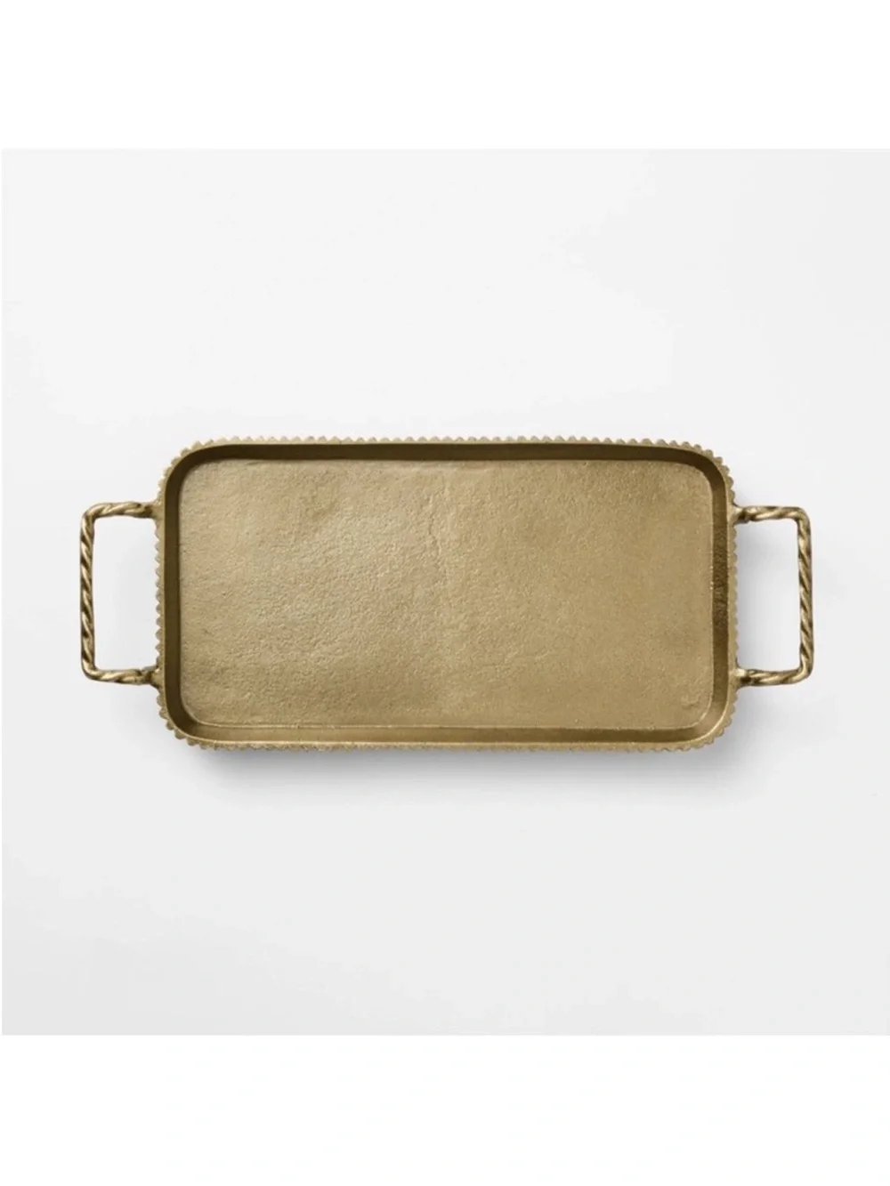 Brass Footed Tray with Handles Antique Distressed Finish -Threshold Studio McGee